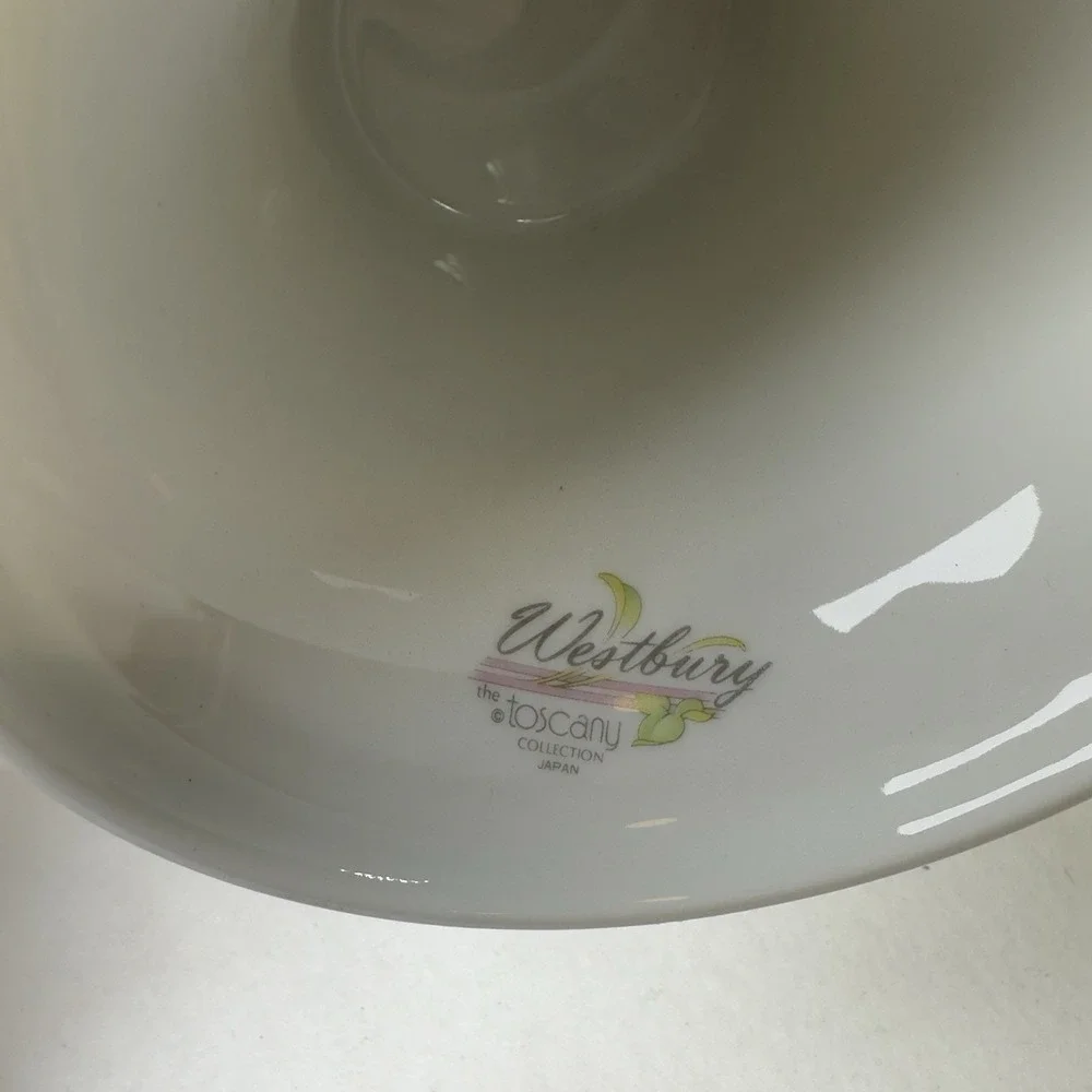 VTG Westbury Toscany Collection Pedestal Cake‎ Stand Floral Porcelain